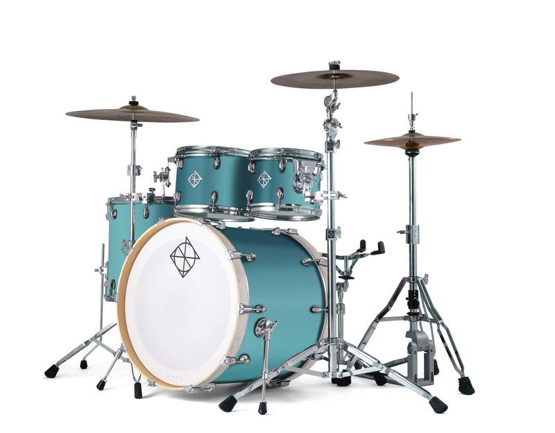 Dixon PODCSTH422-01-QB Cornerstone Series 10/12/16/22 Drum Kit Set in Quetzal Blue Satin